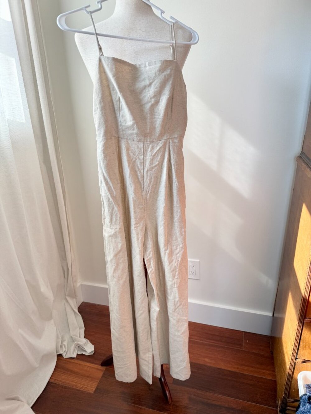 Petal & Pup Linen Cotton Wide Leg Jumpsuit XS Beige Neutral - Picture 2 of 11